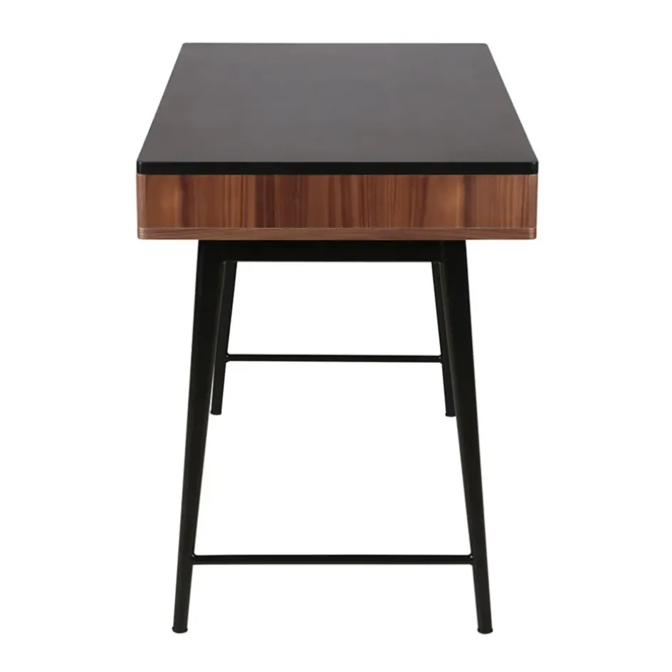 Fabrique de Styles Bureaux>Bureau en noyer et métal noir - Nuna Marron