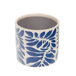 Fabrique de Styles Cache-pots Et Supports>Cache-pot en céramique et blanc H12cm - Rhodes Bleu