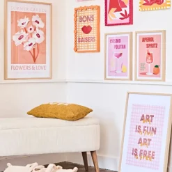 Fabrique de Styles Cadres Déco Et Affiches>Cadre avec affiche "Cosmopolitan" chêne clair 30x40cm - Lario Rose