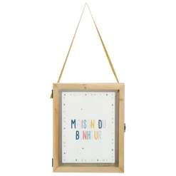 Fabrique de Styles Déco>Cadre déco maison bonheur ruban 20x25cm Multicolore
