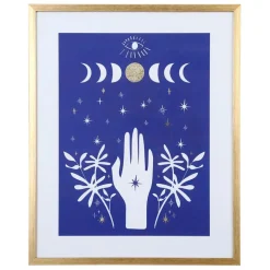 Fabrique de Styles Cadres Déco Et Affiches>Cadre deco encadré main visionn bleu et doré 42x52cm Bleu, Doré