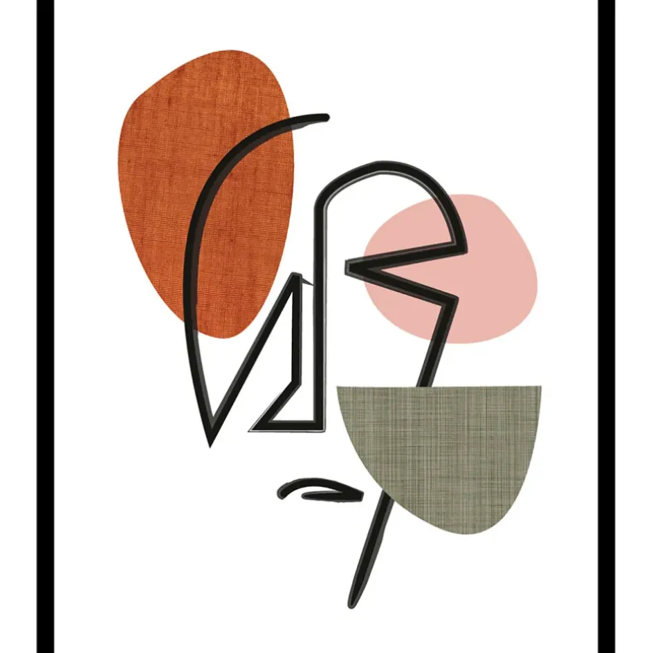 Fabrique de Styles Cadres Déco Et Affiches>Cadre image luluwa visage 40x50cm Noir