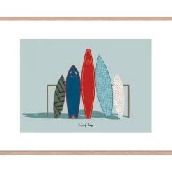 Fabrique de Styles Cadres Déco Et Affiches>Cadre image surf day 50x70cm lario chene Multicolore