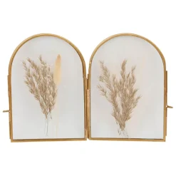 Fabrique de Styles Cadres Photos>Cadre photo 2 vues en verre et laiton 10x10cm - Retro Doré