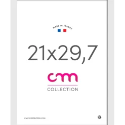 Fabrique de Styles Cadres Photos>Cadre photo 21x29.7cm lario verre mdf Blanc