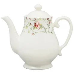 Fabrique de Styles Théières Et Cafetières>Cafetiere en Faïence blanc et - fleurs champs Multicolore