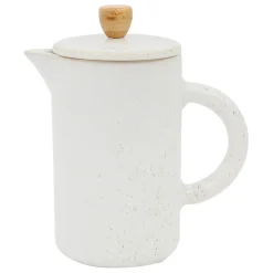Fabrique de Styles Théières Et Cafetières>Cafetière à piston moucheté 1.1l en grès - nordika Blanc