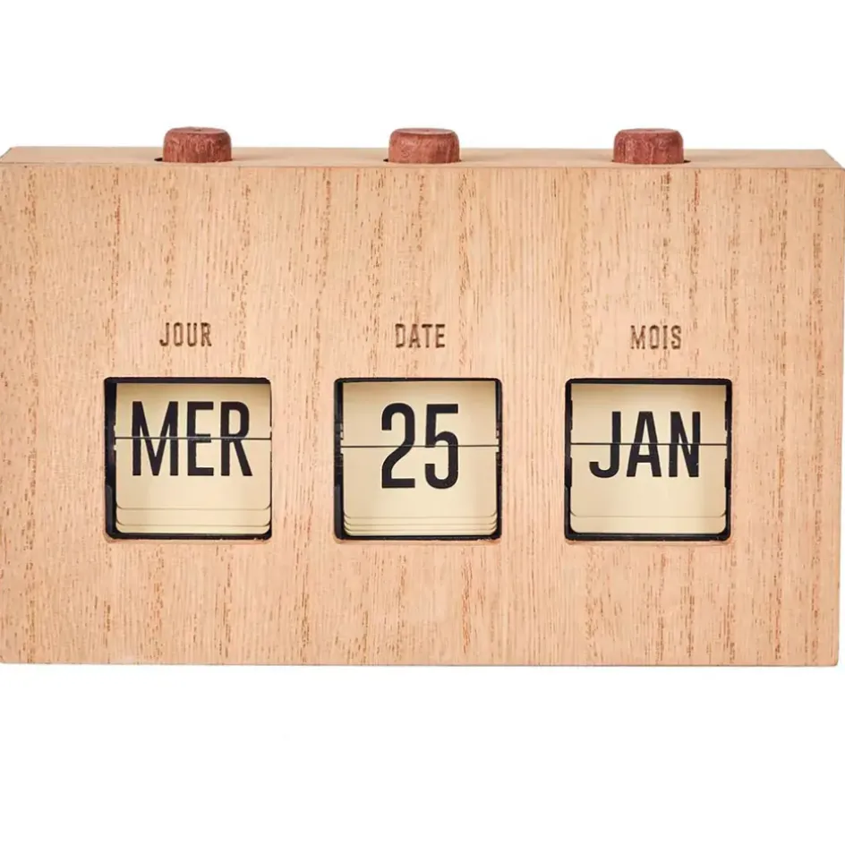 Fabrique de Styles Petits Objets Déco>Calendrier flip flap effet bois Naturel