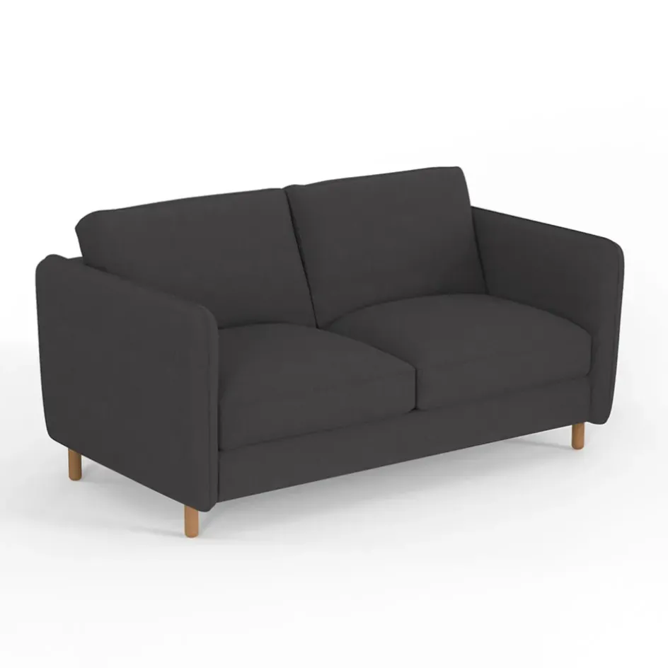 Fabrique de Styles Canapés Convertibles>Canapé convertible 2 places Bultex Gustave - Tissu - Enjoy Anthracite