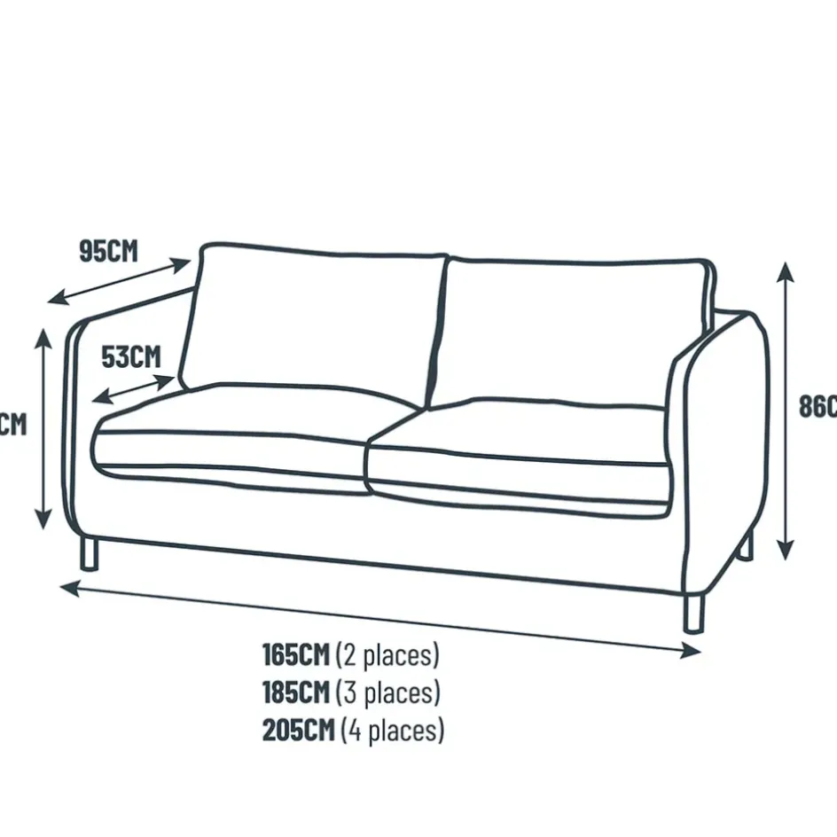 Fabrique de Styles Canapés Convertibles>Canapé convertible 2 places Bultex Gustave - Tissu - Enjoy Anthracite