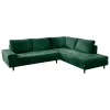 Fabrique de Styles Canapés D'angle>Canapé d'angle droit 5 places André - effet velours - Seven emerald