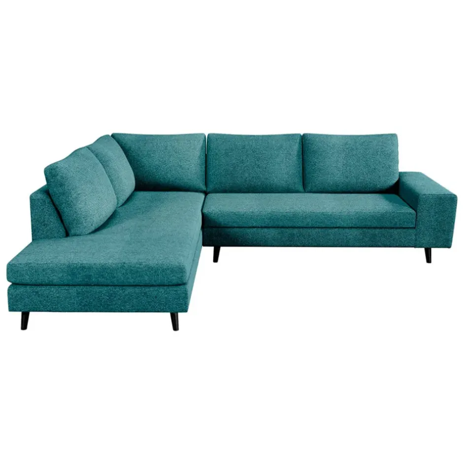 Fabrique de Styles Canapés D'angle>Canapé d'angle gauche 5 places André - tissu texturé - Crown moutarde