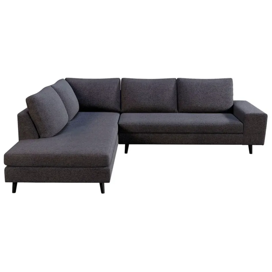 Fabrique de Styles Canapés D'angle>Canapé d'angle gauche 5 places André - tissu texturé - Crown moutarde