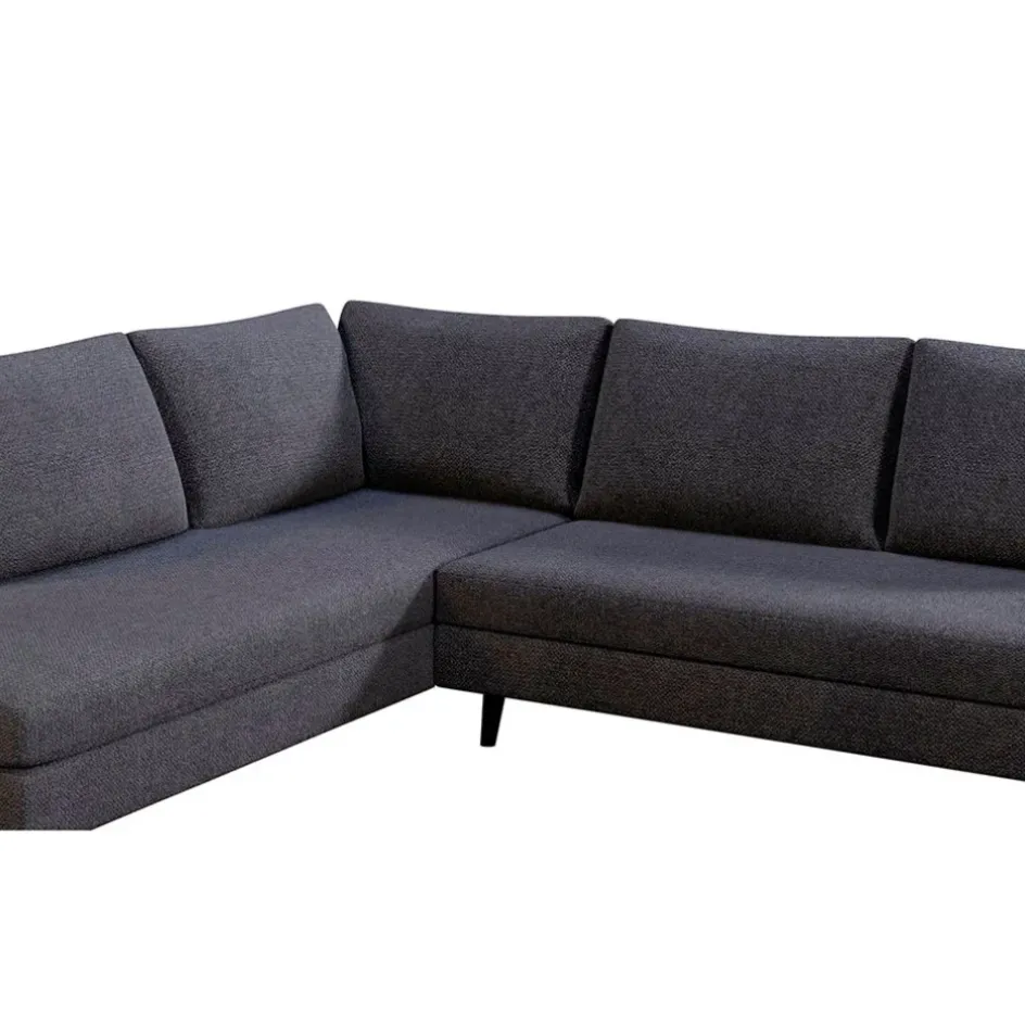 Fabrique de Styles Canapés D'angle>Canapé d'angle gauche 5 places André - tissu texturé - Crown moutarde