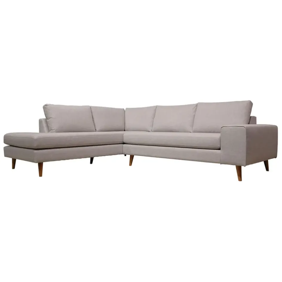 Fabrique de Styles Canapés D'angle>Canapé d'angle gauche 5 places André - velours vintage - Adore gold