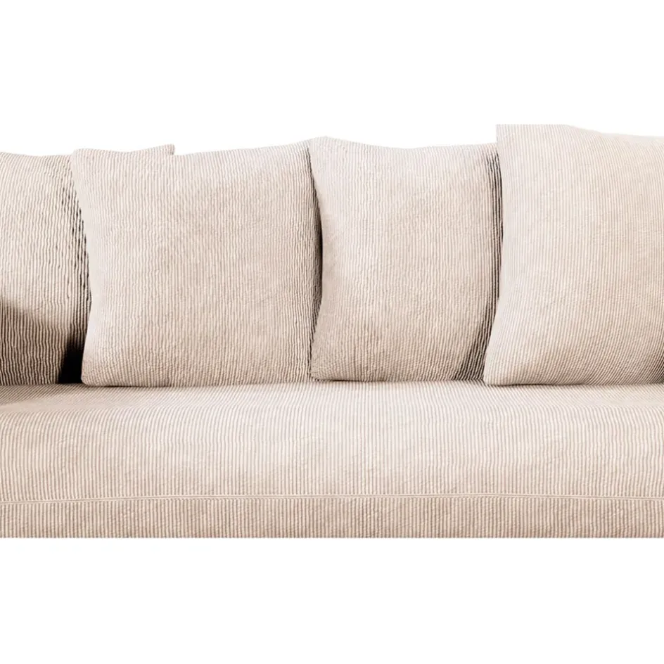 Fabrique de Styles Canapés Fixes>Canapé fixe 3 places Basile - Effet Velours Côtelé - Fjord Écru