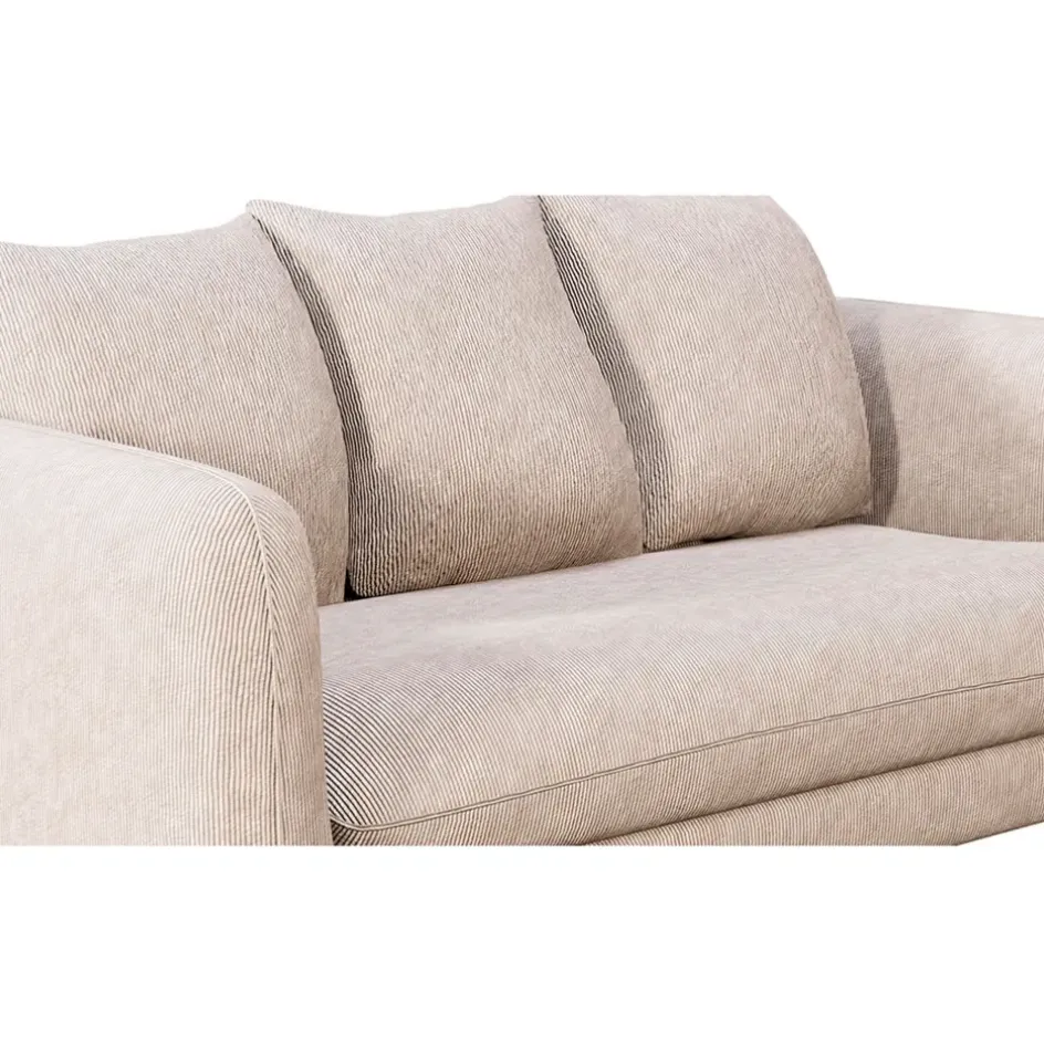 Fabrique de Styles Canapés Fixes>Canapé fixe 3 places Basile - Effet Velours Côtelé - Fjord Écru