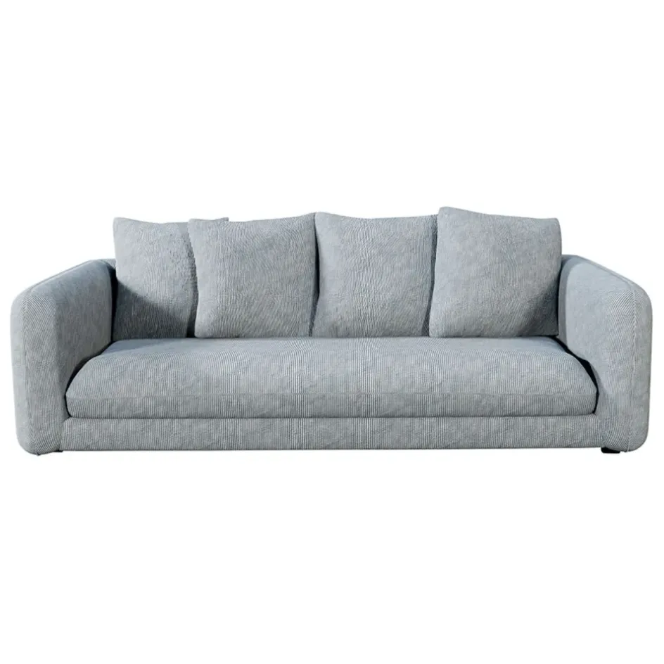 Fabrique de Styles Canapés Fixes>Canapé fixe 3 places Basile - Effet Velours Côtelé - Fjord Écru