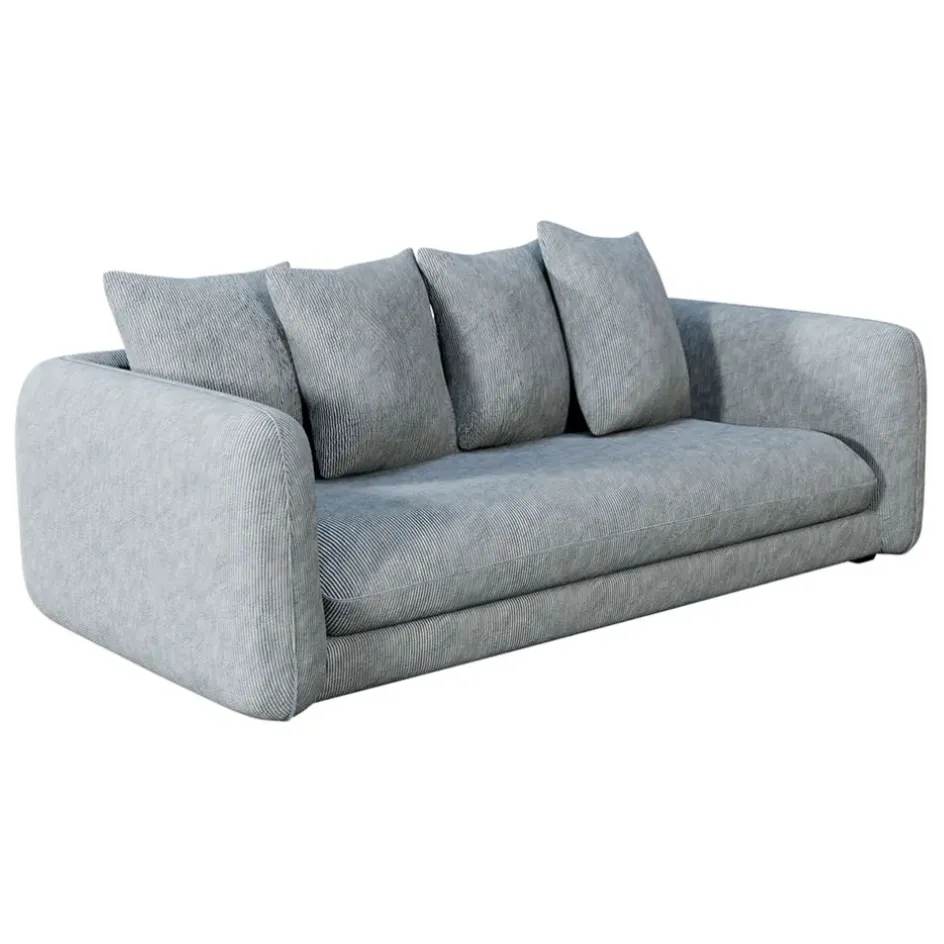 Fabrique de Styles Canapés Fixes>Canapé fixe 3 places Basile - Effet Velours Côtelé - Fjord Écru