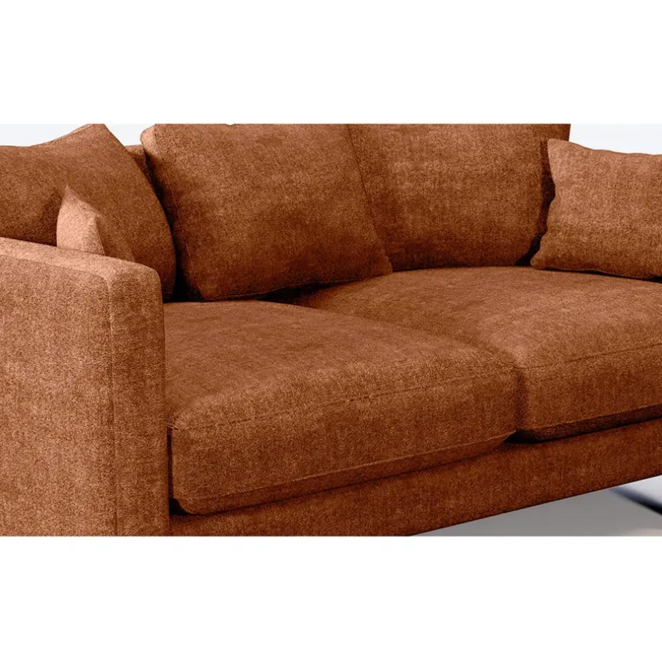 Fabrique de Styles Canapés Fixes>Canapé fixe 3 places Basile - Velours Texturé - Perfect Harmony Écureuil