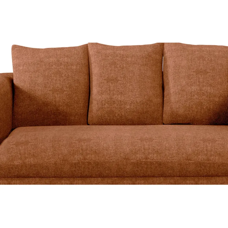 Fabrique de Styles Canapés Fixes>Canapé fixe 3 places Basile - Velours Texturé - Perfect Harmony Écureuil