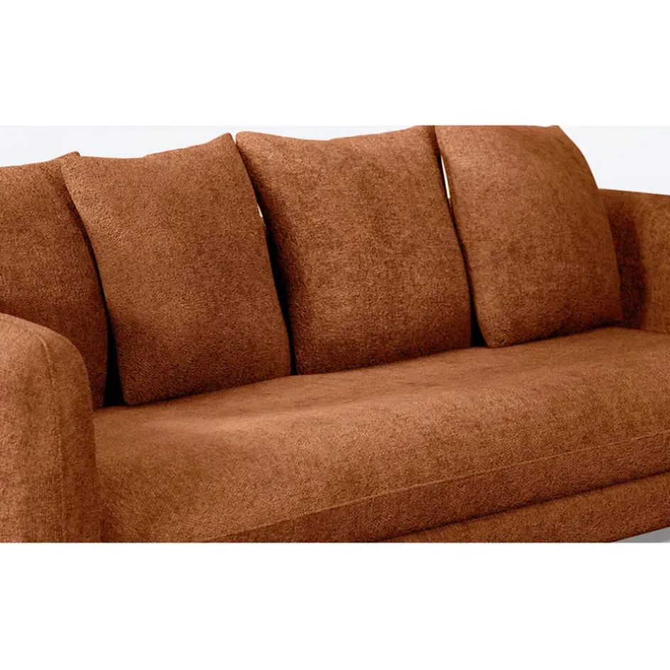 Fabrique de Styles Canapés Fixes>Canapé fixe 3 places Basile - Velours Texturé - Perfect Harmony Écureuil