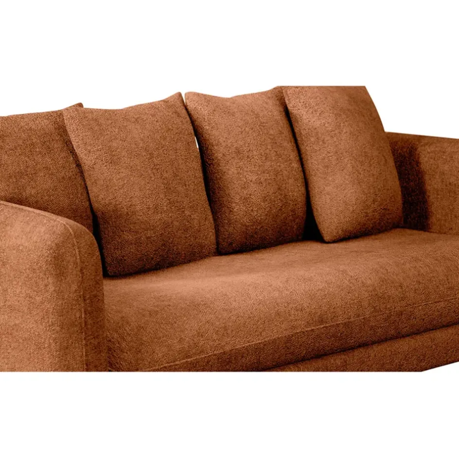 Fabrique de Styles Canapés Fixes>Canapé fixe 3 places Basile - Velours Texturé - Perfect Harmony Écureuil