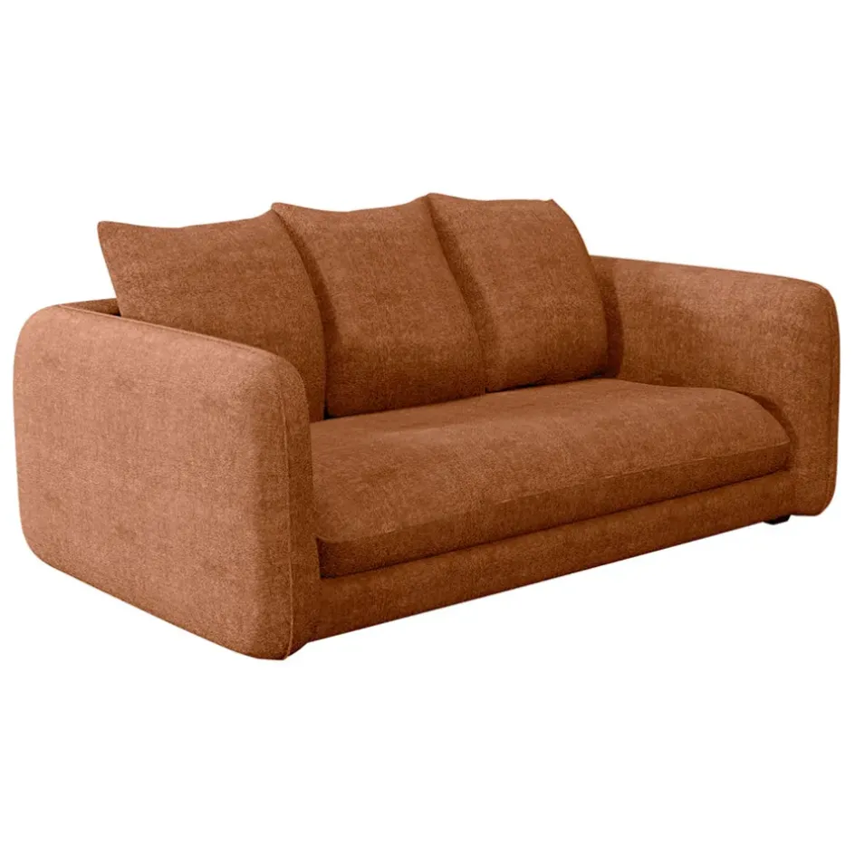 Fabrique de Styles Canapés Fixes>Canapé fixe 3 places Basile - Velours Texturé - Perfect Harmony Écureuil