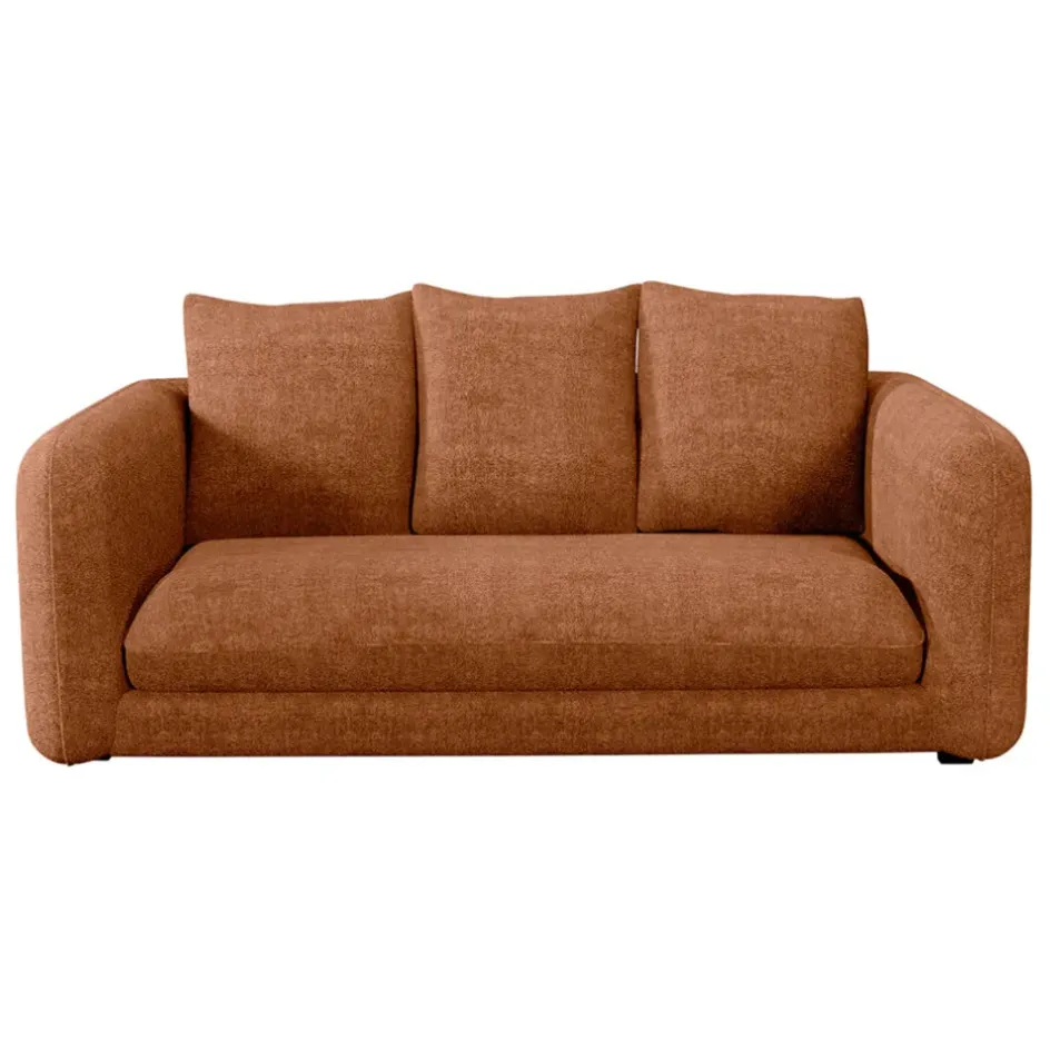 Fabrique de Styles Canapés Fixes>Canapé fixe 3 places Basile - Velours Texturé - Perfect Harmony Écureuil