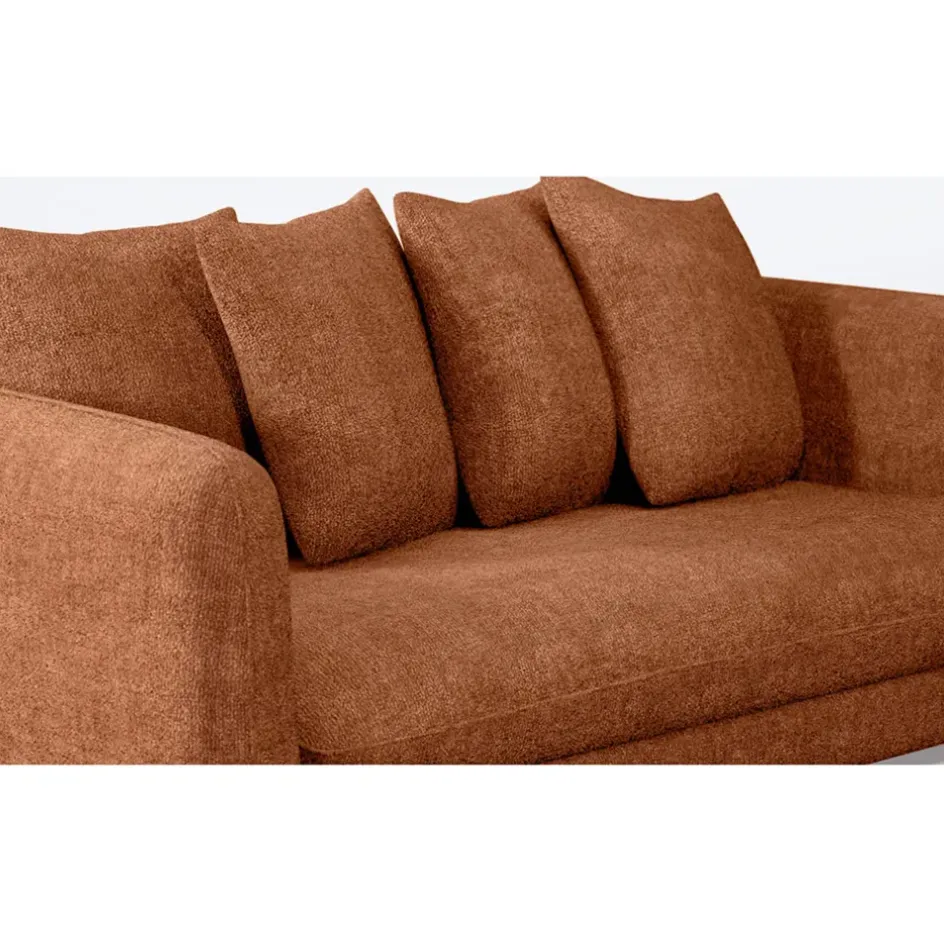 Fabrique de Styles Canapés Fixes>Canapé fixe 3 places Basile - Velours Texturé - Perfect Harmony Écureuil