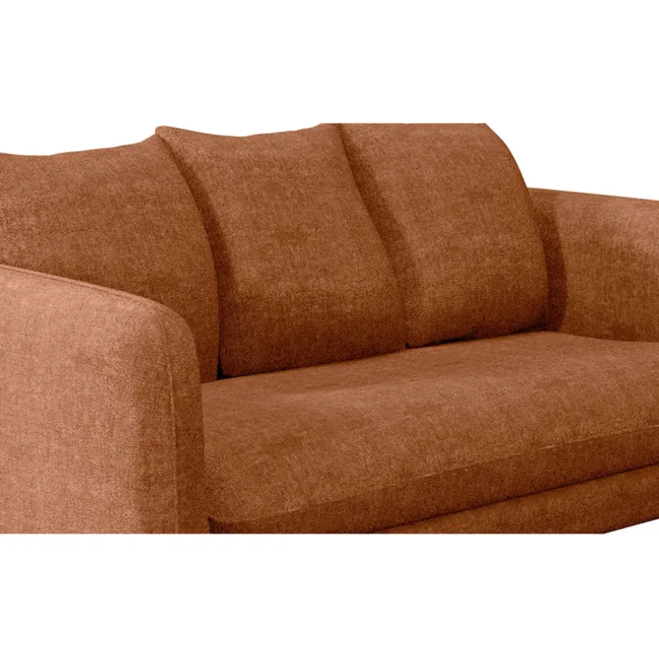 Fabrique de Styles Canapés Fixes>Canapé fixe 3 places Basile - Velours Texturé - Perfect Harmony Écureuil