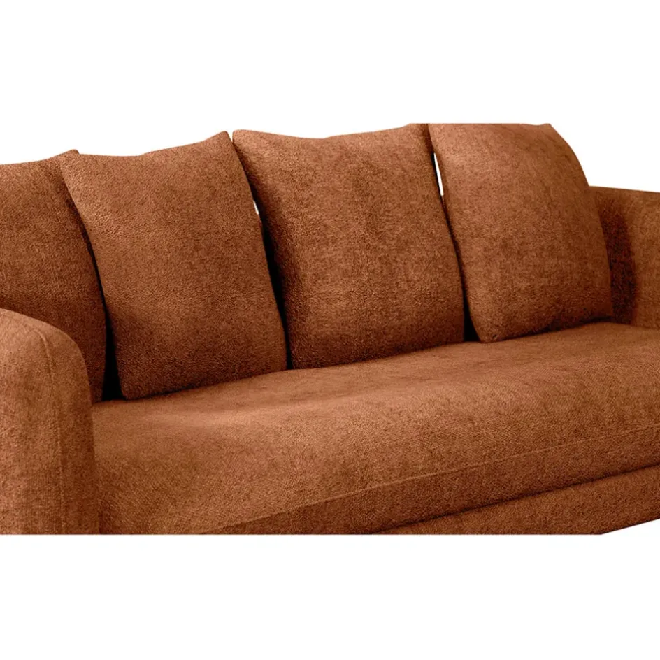 Fabrique de Styles Canapés Fixes>Canapé fixe 3 places Basile - Velours Texturé - Perfect Harmony Écureuil