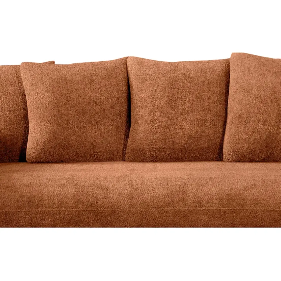 Fabrique de Styles Canapés Fixes>Canapé fixe 3 places Basile - Velours Texturé - Perfect Harmony Écureuil
