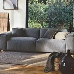 Fabrique de Styles Canapés Fixes>Canapé fixe 4 places en tissu bellagio gris - Posada