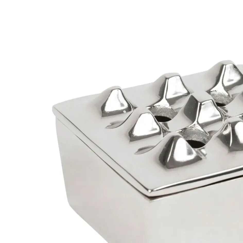 Fabrique de Styles Petits Objets Déco>Cendrier en aluminium d9cm - Riva Argenté