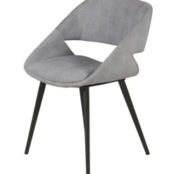 Fabrique de Styles Chaises>Chaise avec accoudoirs en velours côtelé - Alma Gris Clair
