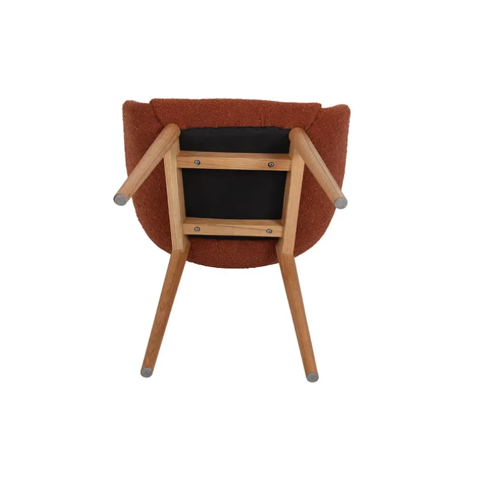 Fabrique de Styles Chaises>Chaise avec accoudoirs en tissu bouclette - Altea Terracotta