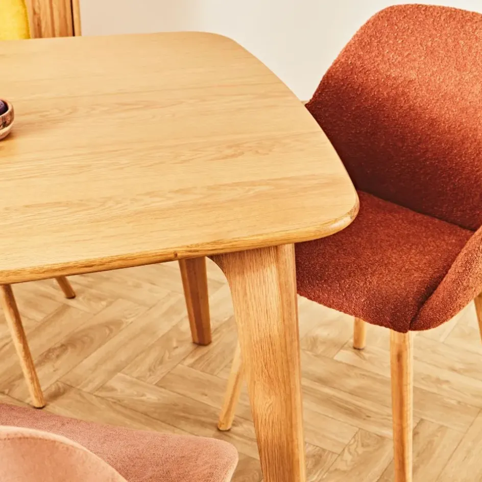 Fabrique de Styles Chaises>Chaise avec accoudoirs en tissu bouclette - Altea Terracotta