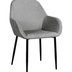 Fabrique de Styles Chaises>Chaise avec accoudoirs en velours côtelé - Julia Gris