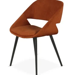 Fabrique de Styles Chaises>Chaise avec accoudoirs en velours côtelé - Alma Cognac