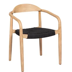 Fabrique de Styles Chaises>Chaise avec accoudoirs en bois d' eucalyptus noir - Anam Naturel, Noir