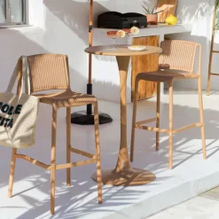 Fabrique de Styles Chaises, Fauteuils|Jardin>Chaise de bar d'extérieur - Lumi Beige