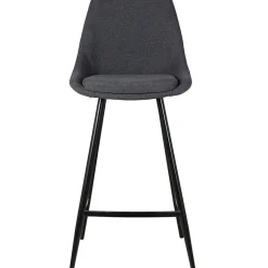 Fabrique de Styles Tabourets Et Chaises De Bar>Chaise de bar en tissu h67cm - Ben Gris Foncé