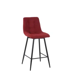 Fabrique de Styles Tabourets Et Chaises De Bar>Chaise de bar en tissu matelassé - Lilly Cerise