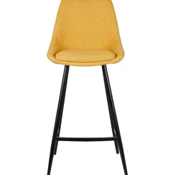 Fabrique de Styles Tabourets Et Chaises De Bar>Chaise de bar en tissu h67cm - Ben Moutarde