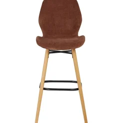 Fabrique de Styles Tabourets Et Chaises De Bar>Chaise de bar en tissu soft touch h65cm - Keri Acajou