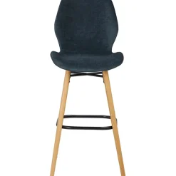 Fabrique de Styles Tabourets Et Chaises De Bar>Chaise de bar en tissu soft touch foncé h65cm - Keri Bleu