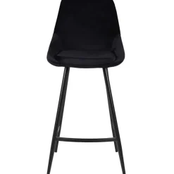 Fabrique de Styles Tabourets Et Chaises De Bar>Chaise de bar en velours côtelé h75cm - Ben Noir