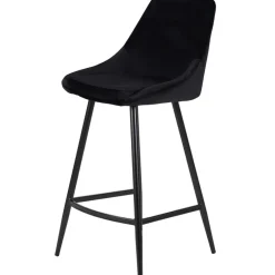 Fabrique de Styles Tabourets Et Chaises De Bar>Chaise de bar en velours côtelé h75cm - Ben Noir