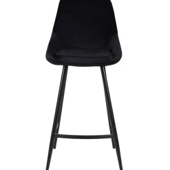 Fabrique de Styles Tabourets Et Chaises De Bar>Chaise de bar en velours côtelé h67cm - Ben Noir